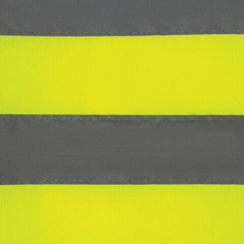 Жилет сигнальный, 2 светоотражающие полосы, ЛИМОННЫЙ, XXL (56-58), ГРАНДМАСТЕР, 610841