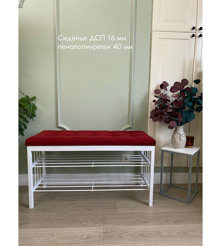 Банкетка Сканди-96-2 (красный/белый)