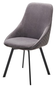 Стул КАСА (CASA), 360 град. поворот. B28 Темно-серый, велюр / черный каркас