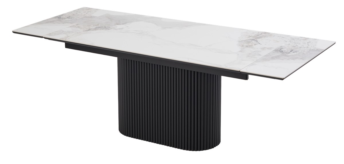 Стол АРИЯ 160 PANDORA LIGHT, керамика / Черный каркас