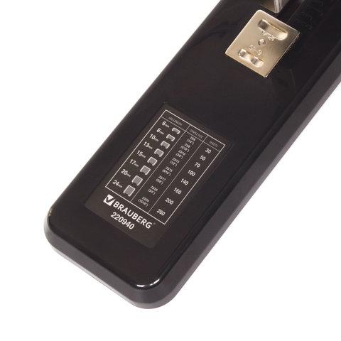 Степлер МОЩНЫЙ №24/6-23/24 BRAUBERG "Heavy duty GT", до 200 листов, черный, 220940