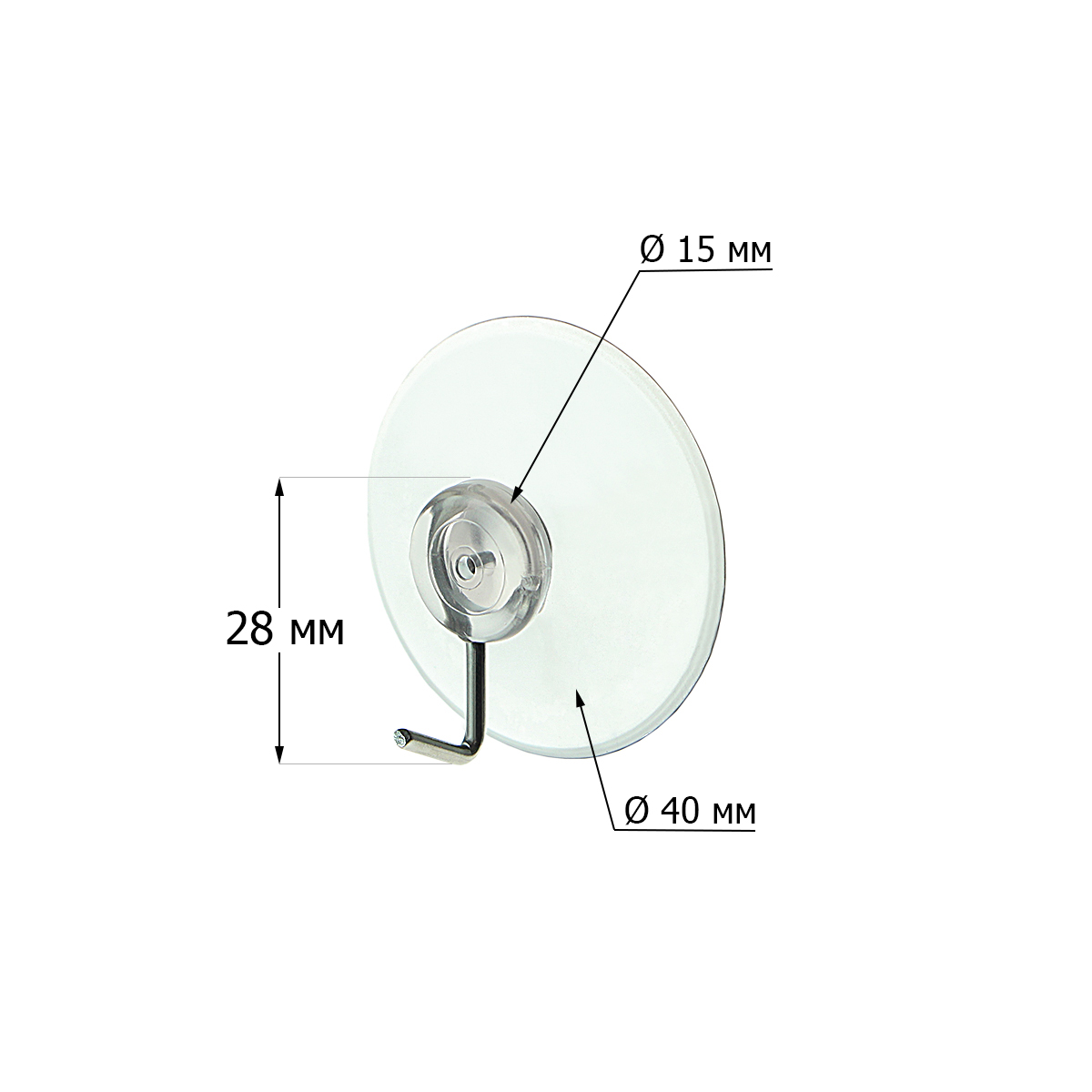 Присоска с металлическим крючком SC40-MH (20 шт. в упаковке)