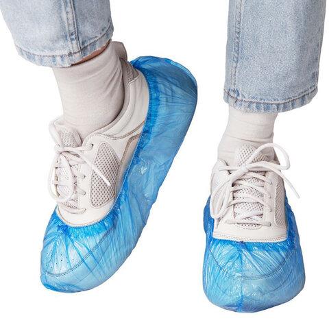 Бахилы КОМПЛЕКТ 100 штук (50 пар) СТАНДАРТ, размер 40х14, 16 мкм, 2,2 г, ELEGREEN, 8/1р-С/3500