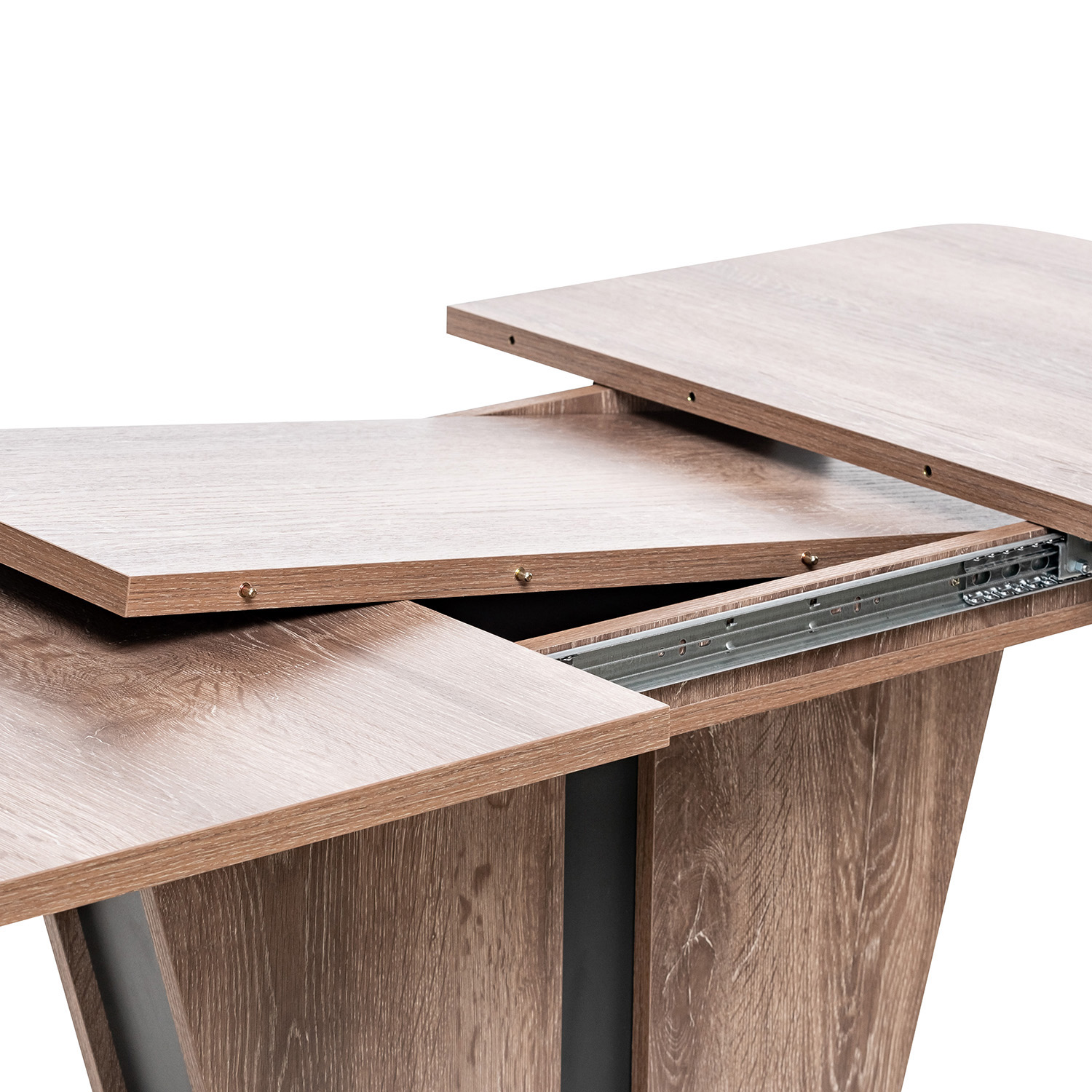 Стол раздвижной 80.528 Leset Бари цвет Дуб сакраменто, компаньон Антрацит