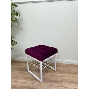 Банкетка Марсей 40-44 с полкой (фиолетовый/белый)