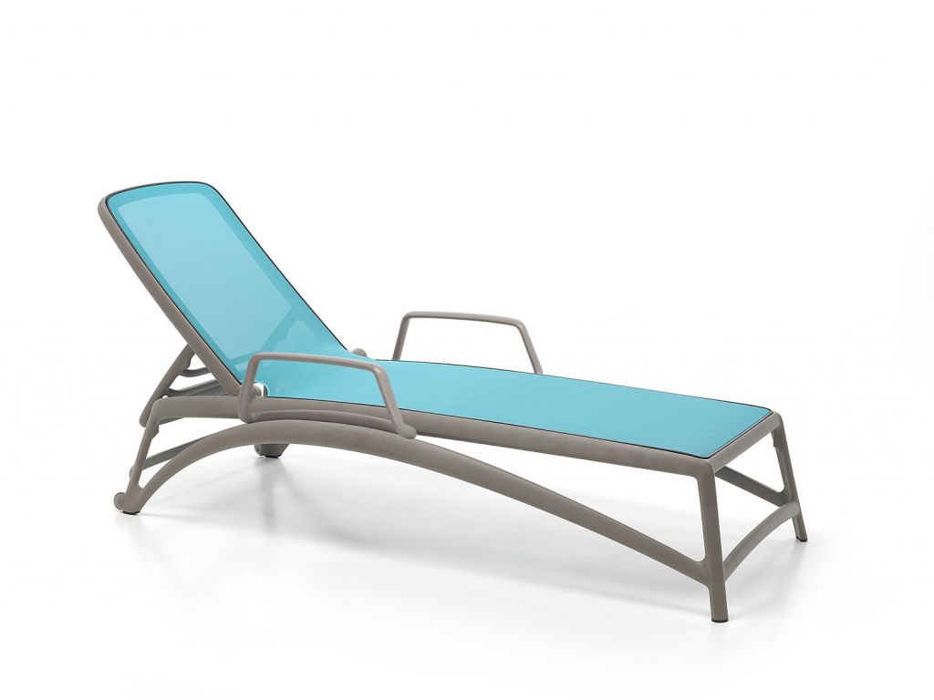 Шезлонг-лежак пластиковый Atlantico тортора, голубой