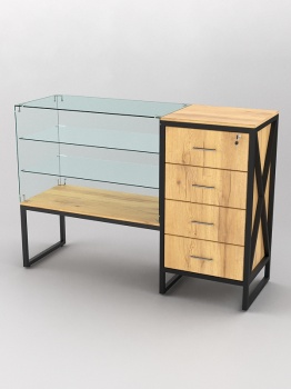 Прилавок "ЛОФТ СТИЛЬ" №22+13, Дуб Золотистый