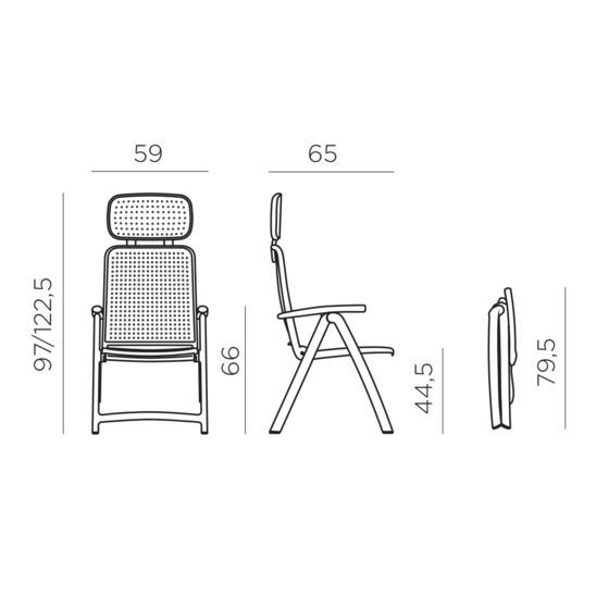 Кресло пластиковое складное Acquamarina, антрацит