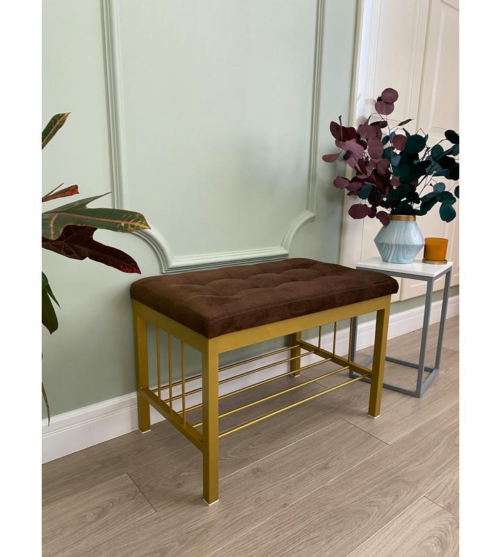 Банкетка Сканди-60 (коричневый/золото)