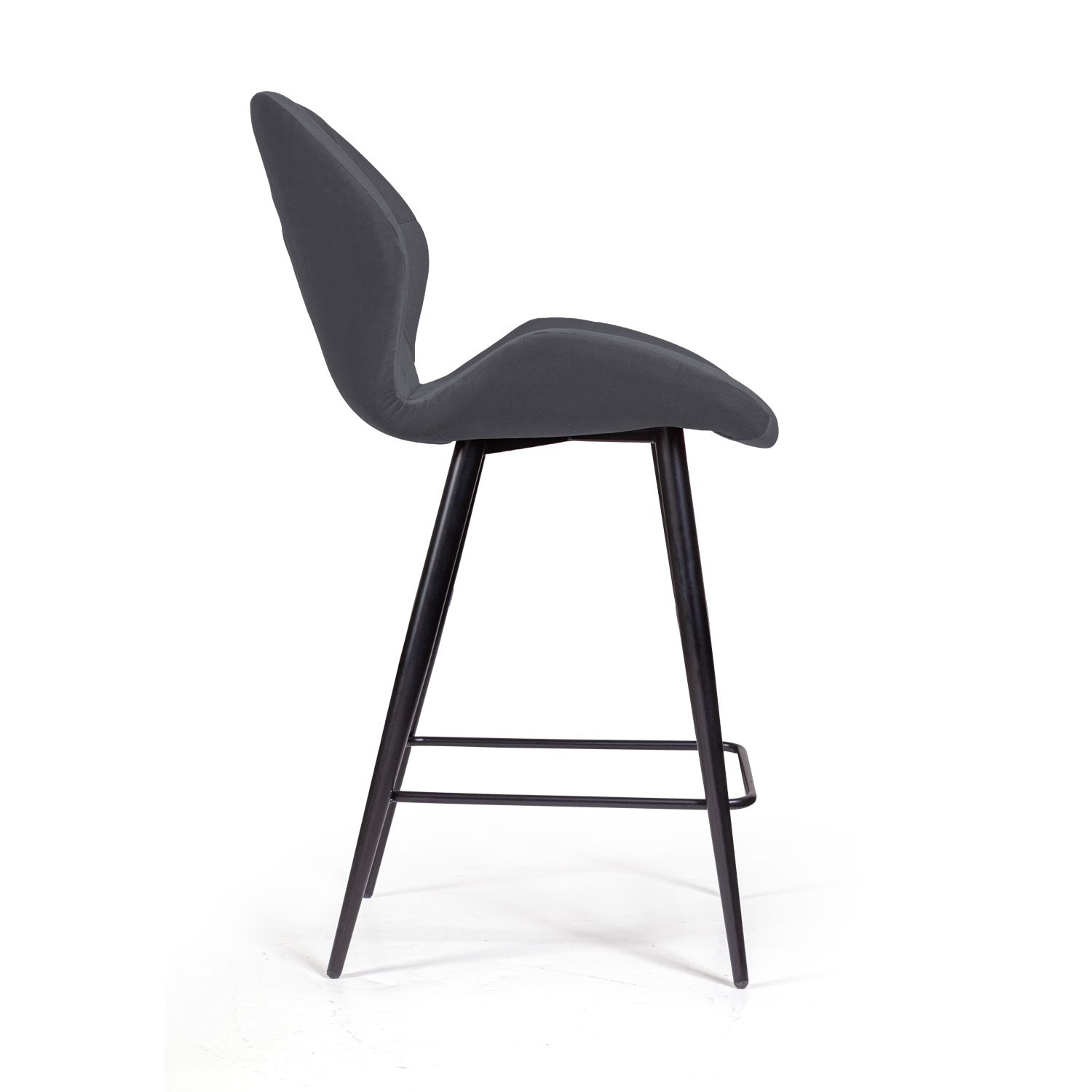 Стул полубарный Кристалл, бархат серый 27