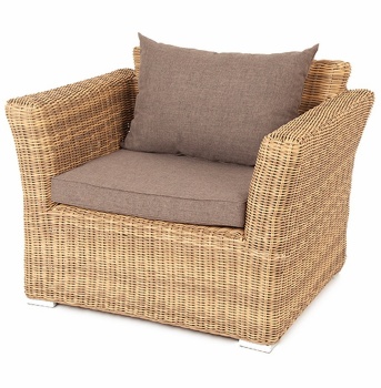 "Капучино" кресло из искусственного ротанга, цвет соломенныйцвет соломенный