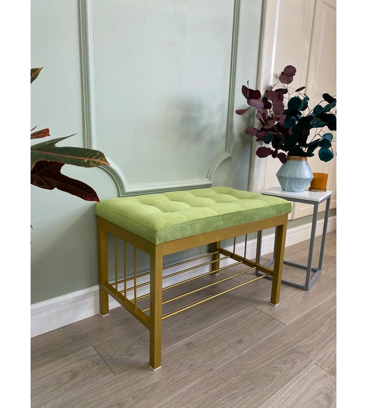 Банкетка Сканди-60 (салатовый/золото)