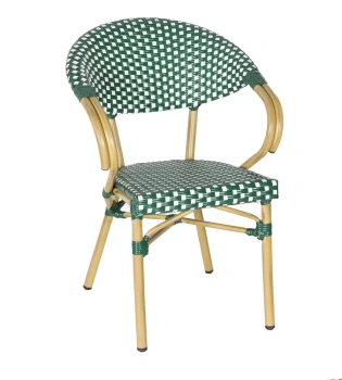 "Грас" плетеный стул из искусственного ротанга, цвет зеленыйцвет бело-зеленый