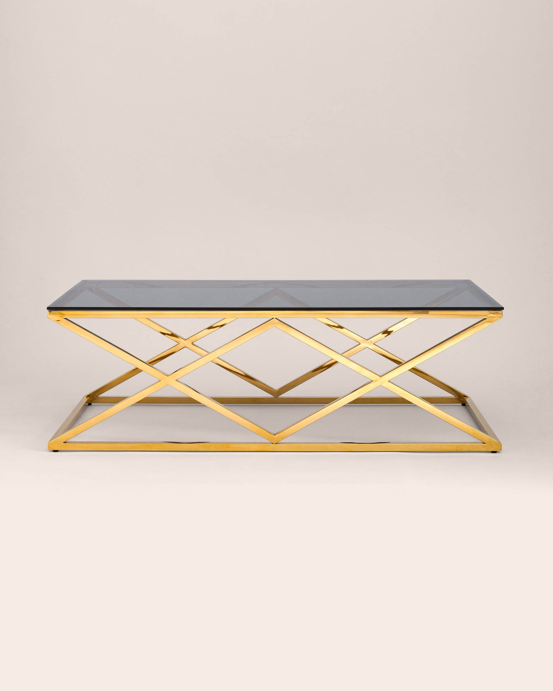 Журнальный стол 120*60 ИНСИГНИЯ золото стекло smoke