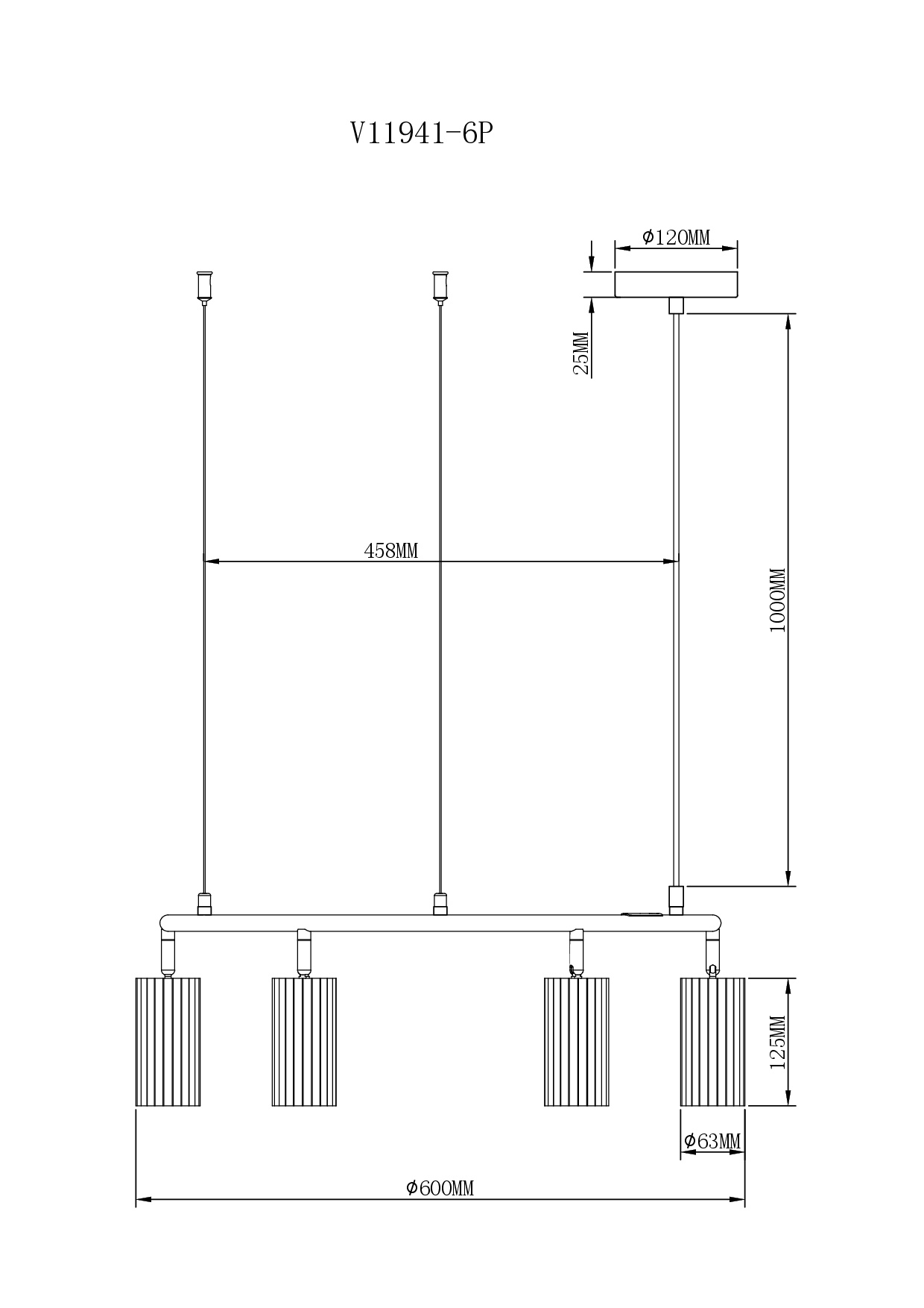 Люстра подвесная Moderli V11941-6P Cora