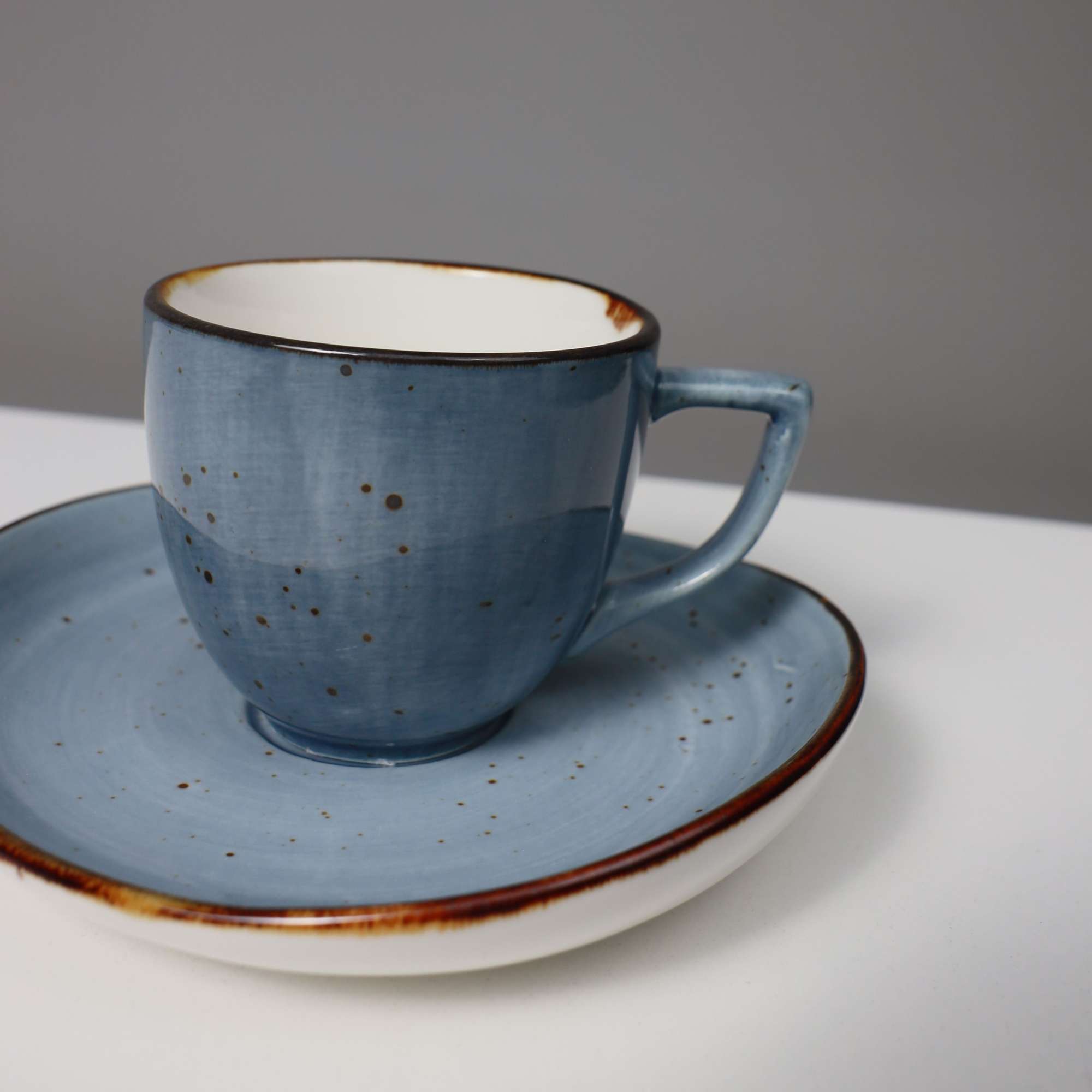 Кофейная чашка с блюдцем VITAL, фарфор, синий, 80мл