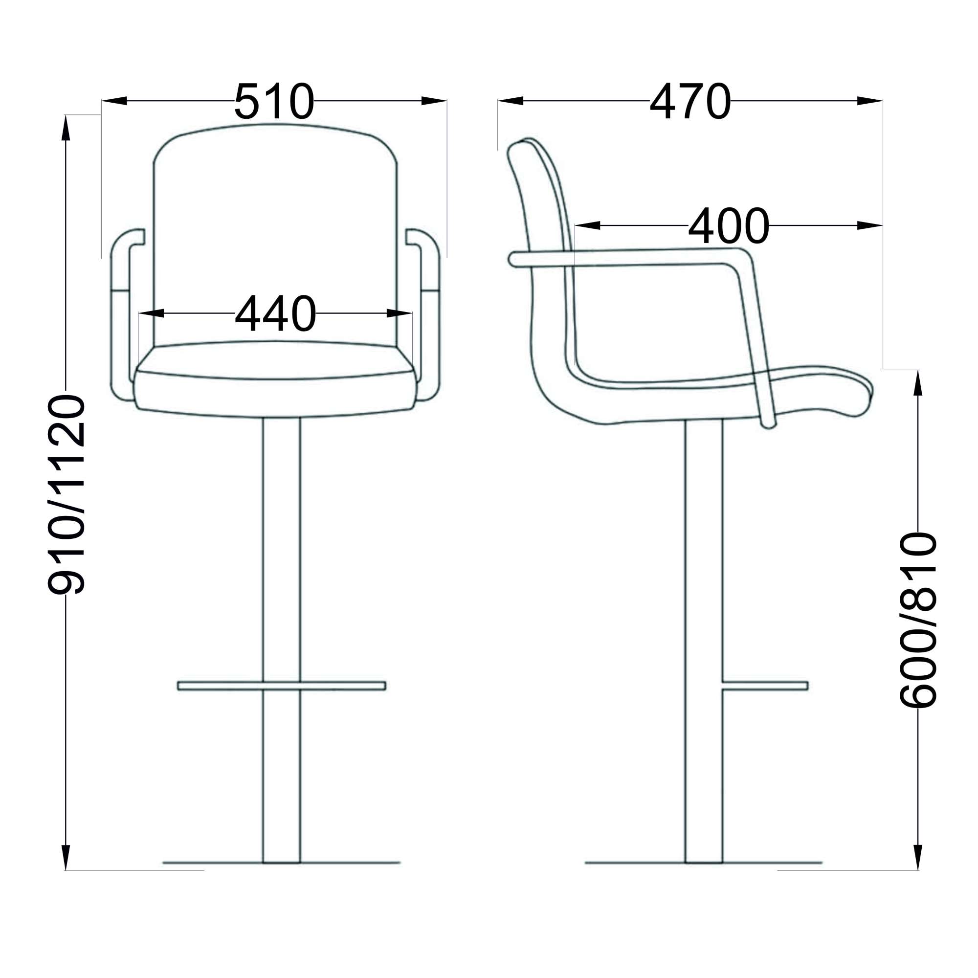 Стул барный Oregon, серый, экокожа