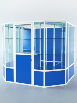 Павильон торговый из профиля пристенный №7б, Делфт голубой U525 ST9 + Белый