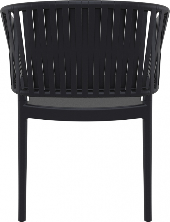 Кресло пластиковое с подушкой Portofino черный, темно-серый