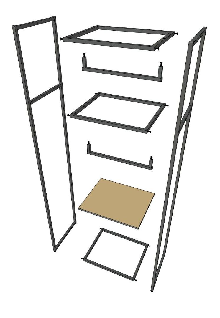 Стеллаж для одежды A2260-04-ЧБ 220х60х45