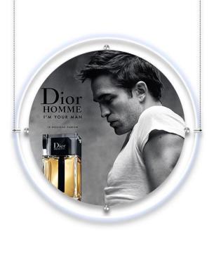 Круглая световая панель Кристалл односторонняя подвесная 900, матовое серебро