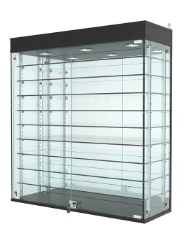 Витрина "АТРИУМ" с регулировочными полками настенная №4А-6Г-РЕГ, Черный