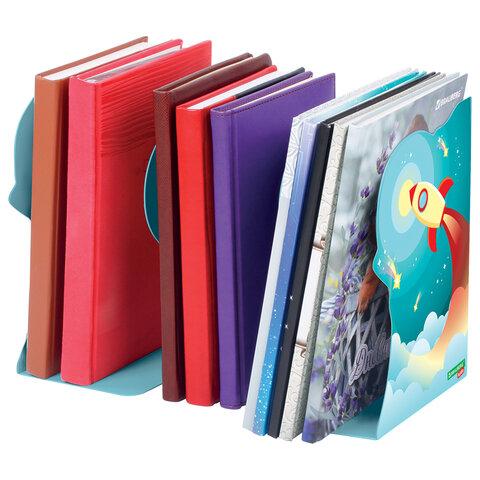 Подставка-держатель для книг и учебников фигурная BRAUBERG KIDS "Cosmo" раздвижная, металлическая, 238068