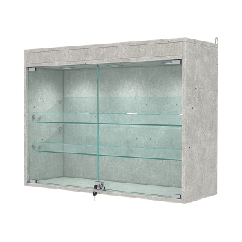 Витрина настенная №3-3АКГ с подсветкой, Метрополитан Грей