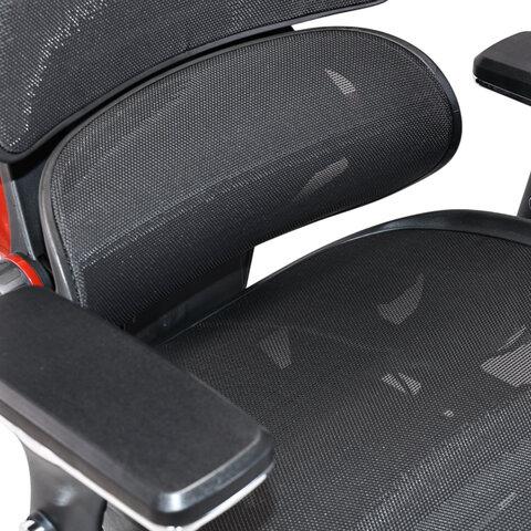 Кресло ATRONE (АТРОН) "Optimus ER-707", адаптивный механизм со слайдером, сетка, черный/красный, 532968