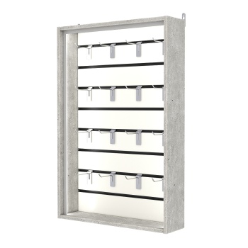 Витрина настенная №2-1В-П с экономпанелью, без полок, Метрополитан Грей