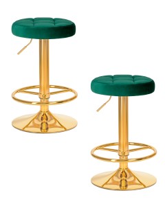 Набор 2 шт Табурет барный DOBRIN BRUNO GOLD, зеленый велюр (MJ9-88)