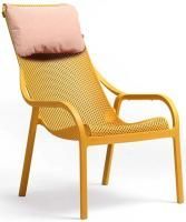 Лаунж-кресло пластиковое с подушкой Net Lounge горчичный, розовый