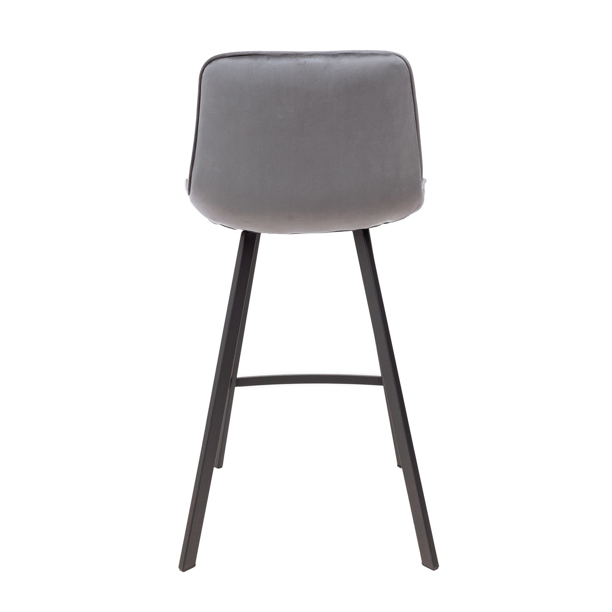 Стул барный Leros, серый, велюр