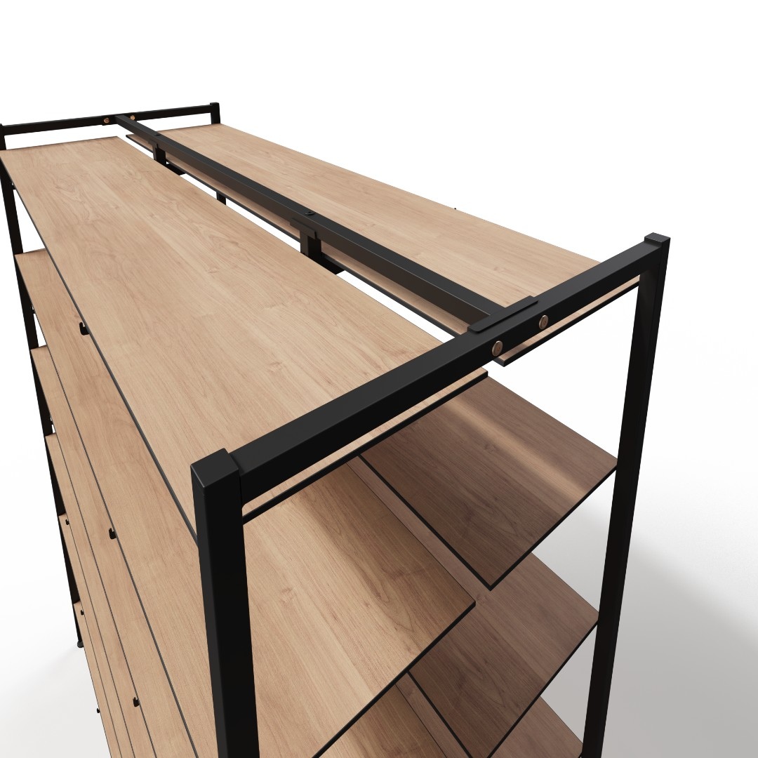 Стеллаж для обуви в стиле Лофт Б1512-01 (150х124х53)