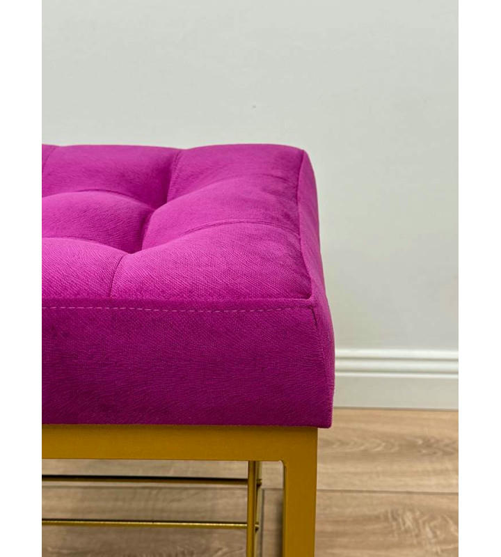 Банкетка Марсей 40-44 с полкой (фуксия/золото)