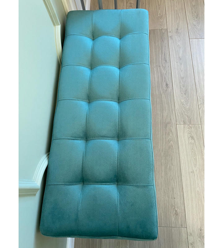 Банкетка Сканди-96-2 (бирюзовый/золото)