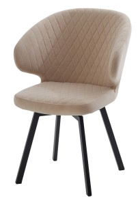 Стул ХИЛТОН 360 град., цвет B03 Бежевый, велюр / латте каркас