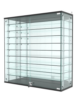 Витрина "АТРИУМ" с регулировочными полками настенная №4-6Г-РЕГ, Черный