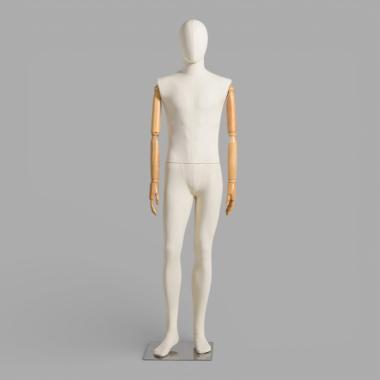 JMP5-QF Манекен мужской тканевый с деревянными руками