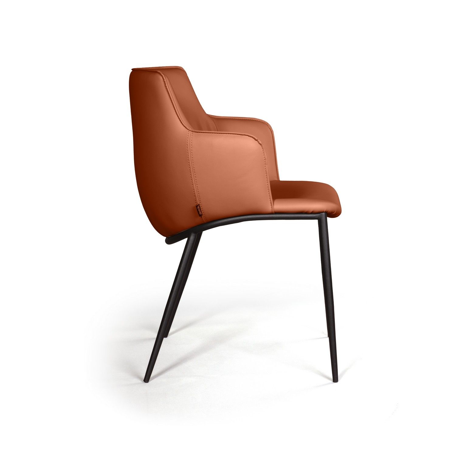 Стул с подлокотниками София, иск.кожа soft-touch, терракот