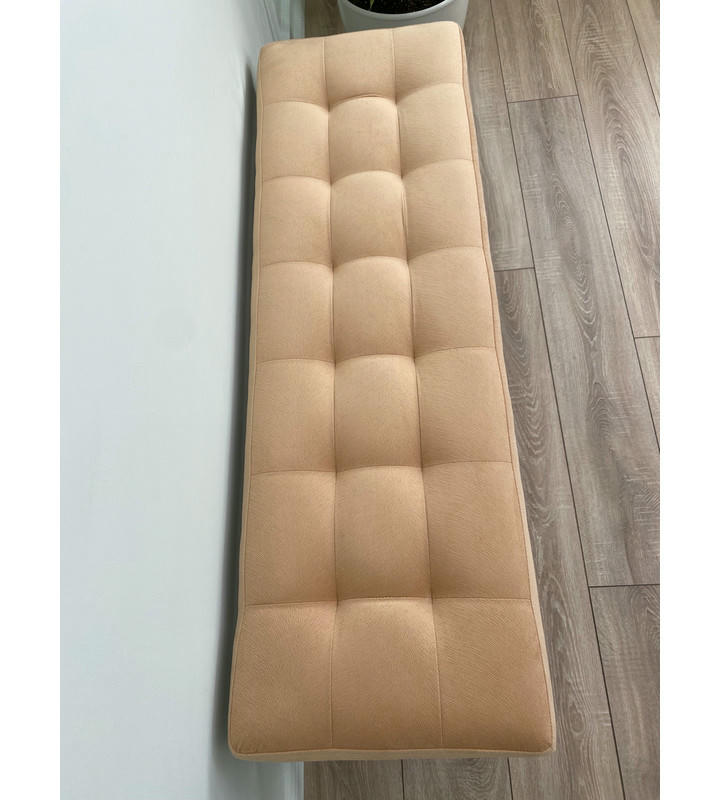 Банкетка Сканди-120-2-полочная (персиковый/серый)