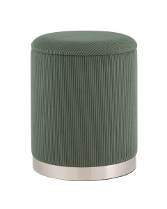 Пуф Эмили с ящиком серебро вельвет зелёный