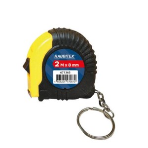 Рулетка-брелок 2м х 8мм, обрезиненный корпус, RABBITEX, 671365