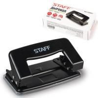 Дырокол металлический STAFF, до 10 листов, без линейки, черный, 224647