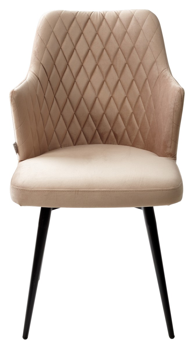 Стул ГЕРМАН (HERMAN) 360 град. БЕЖЕВЫЙ #5, велюр / черный каркас