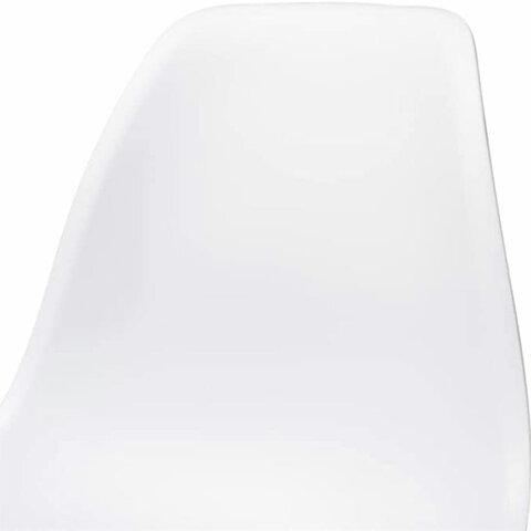 Стулья BRABIX "Eames CF-010", КОМПЛЕКТ 4 шт., пластик белый, опоры дерево/металл, 532630