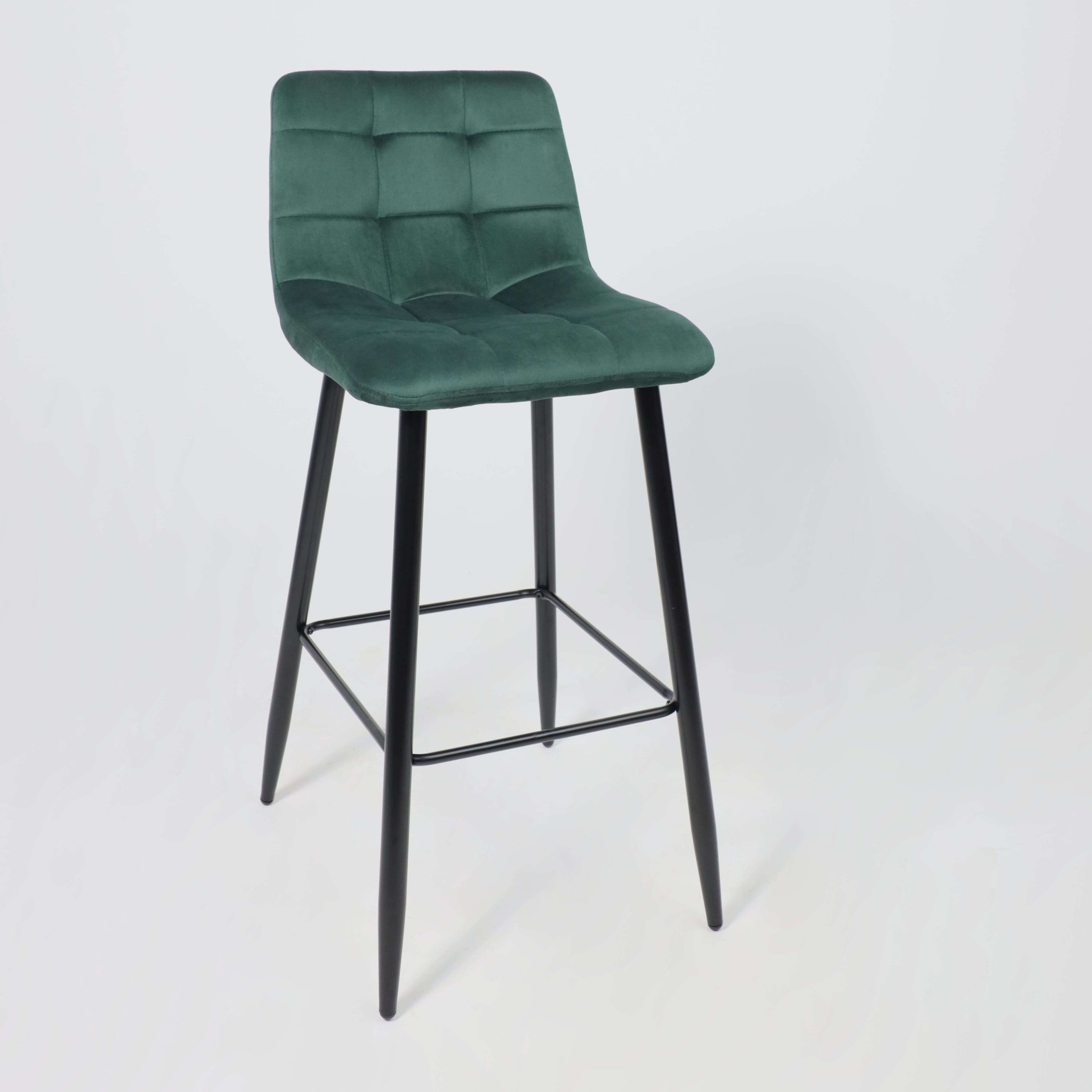Стул барный Stella, зеленый, велюр
