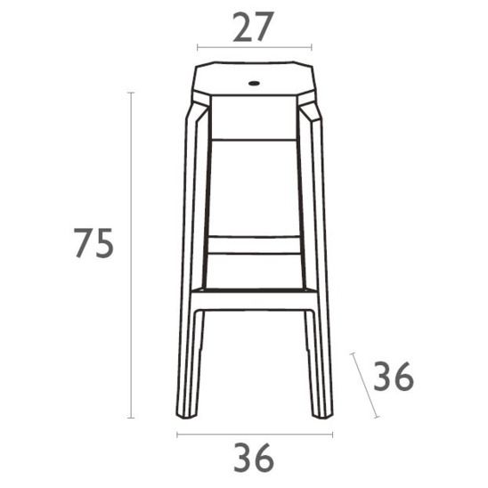 Стул прозрачный барный Фокс 75 янтарный