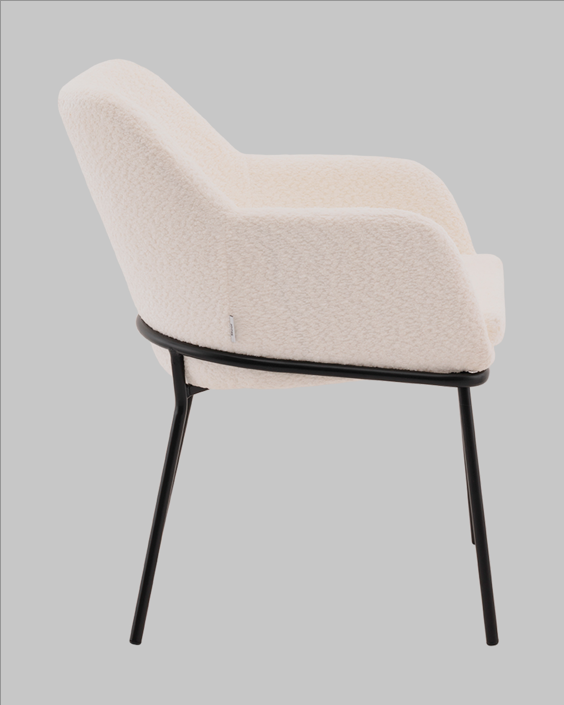 Стул с подлокотниками Кози new ткань букле молочный