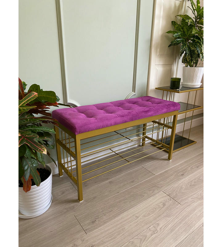 Банкетка Сканди-96-2 (фуксия/золото)